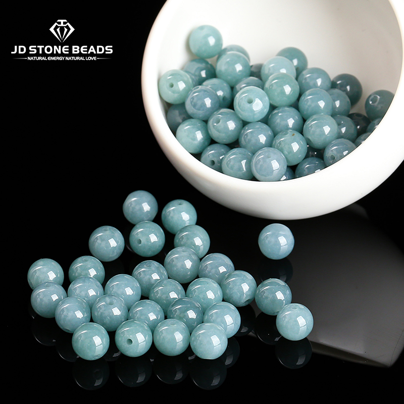 Jewelry Making Gemstones - Perles rondes en jadéite verte du
