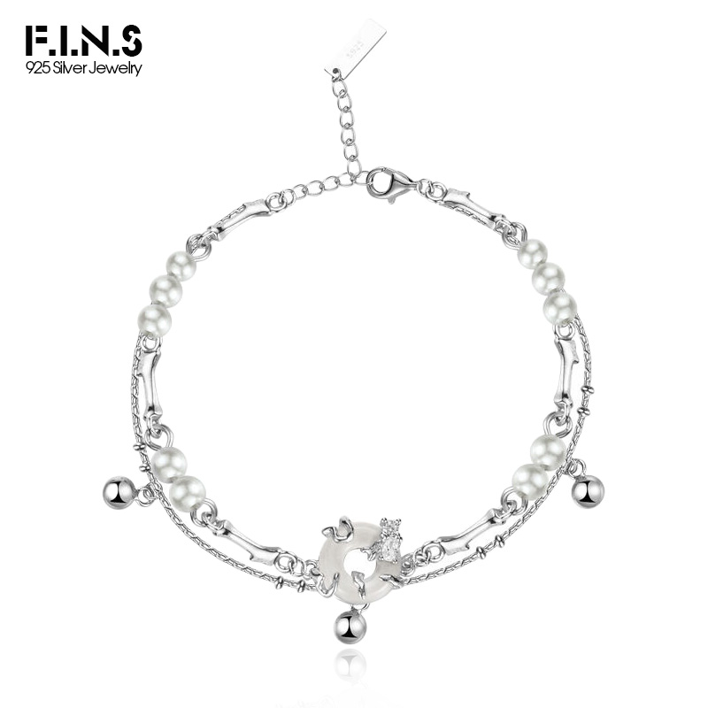 Lobster Clasp Silver - F.biosN.S-Bracelet en argent regardé S925 véritable,