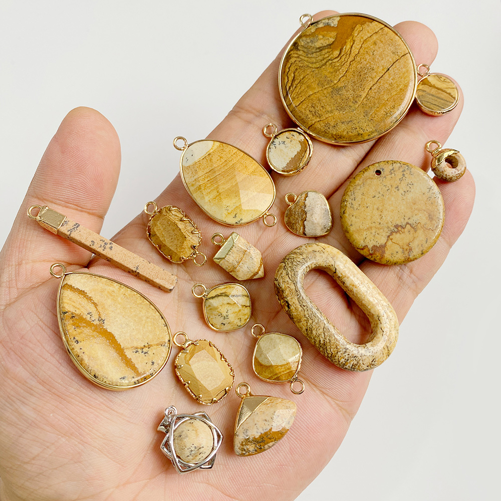Pendentif en pierre de jaspe a - Jewelry Making Gemstones avis et prix